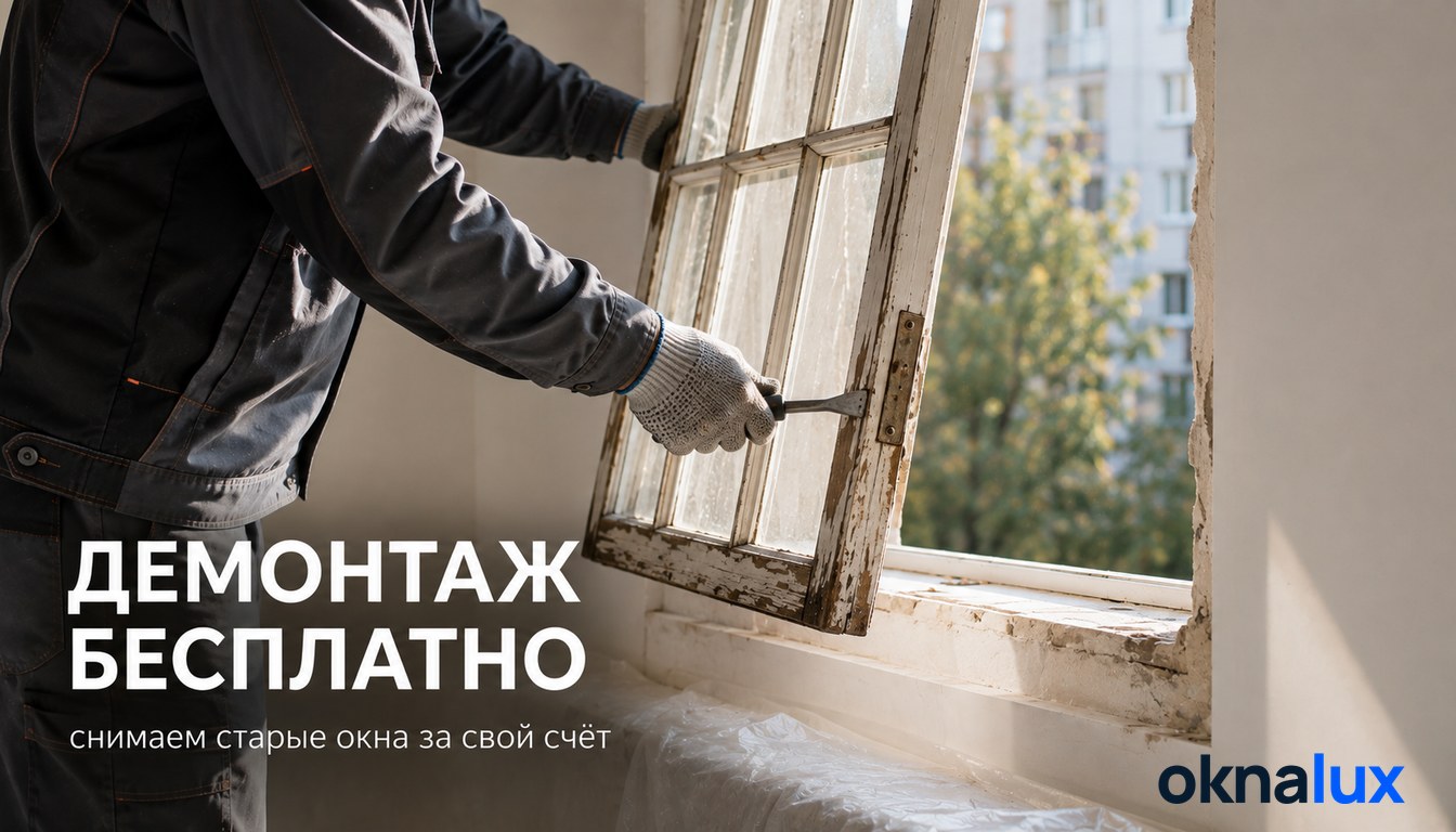 Демонтаж старых окон бесплатно