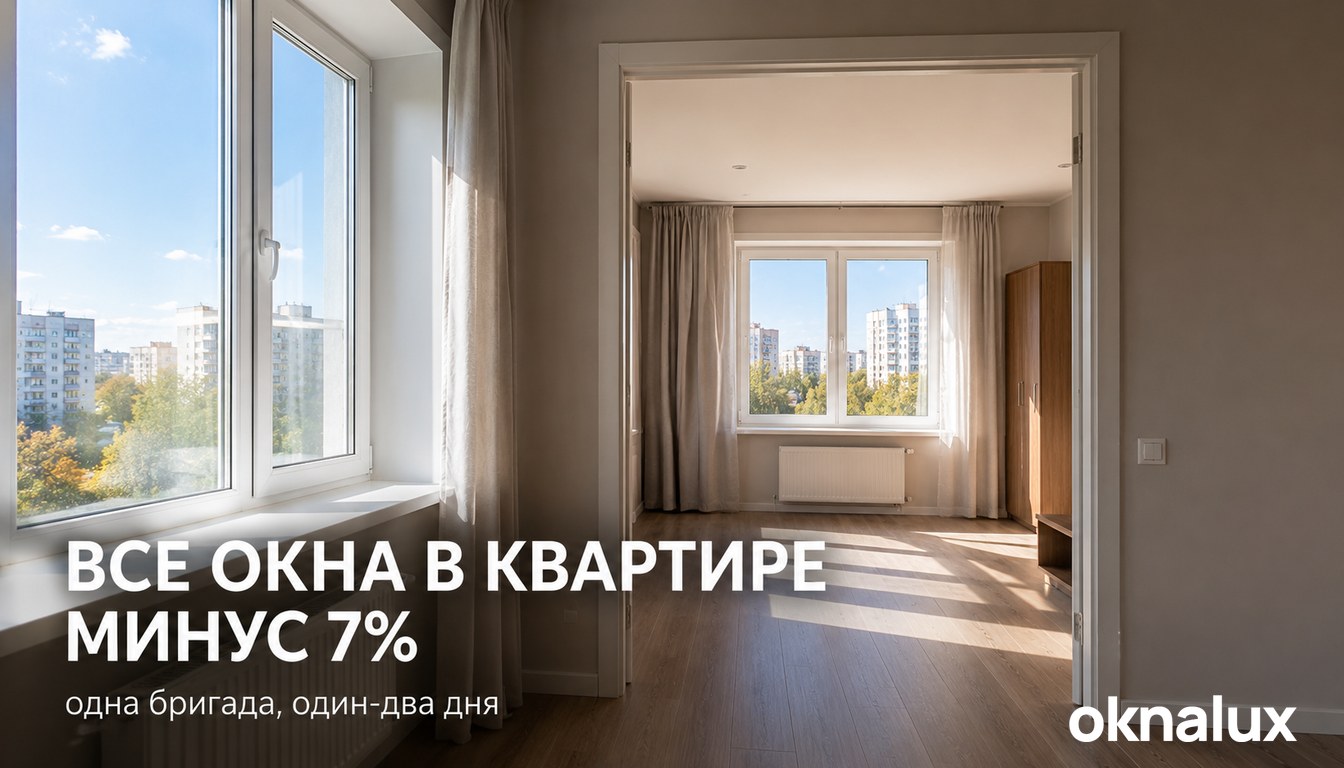 Меняете все окна в квартире - скидка 7%